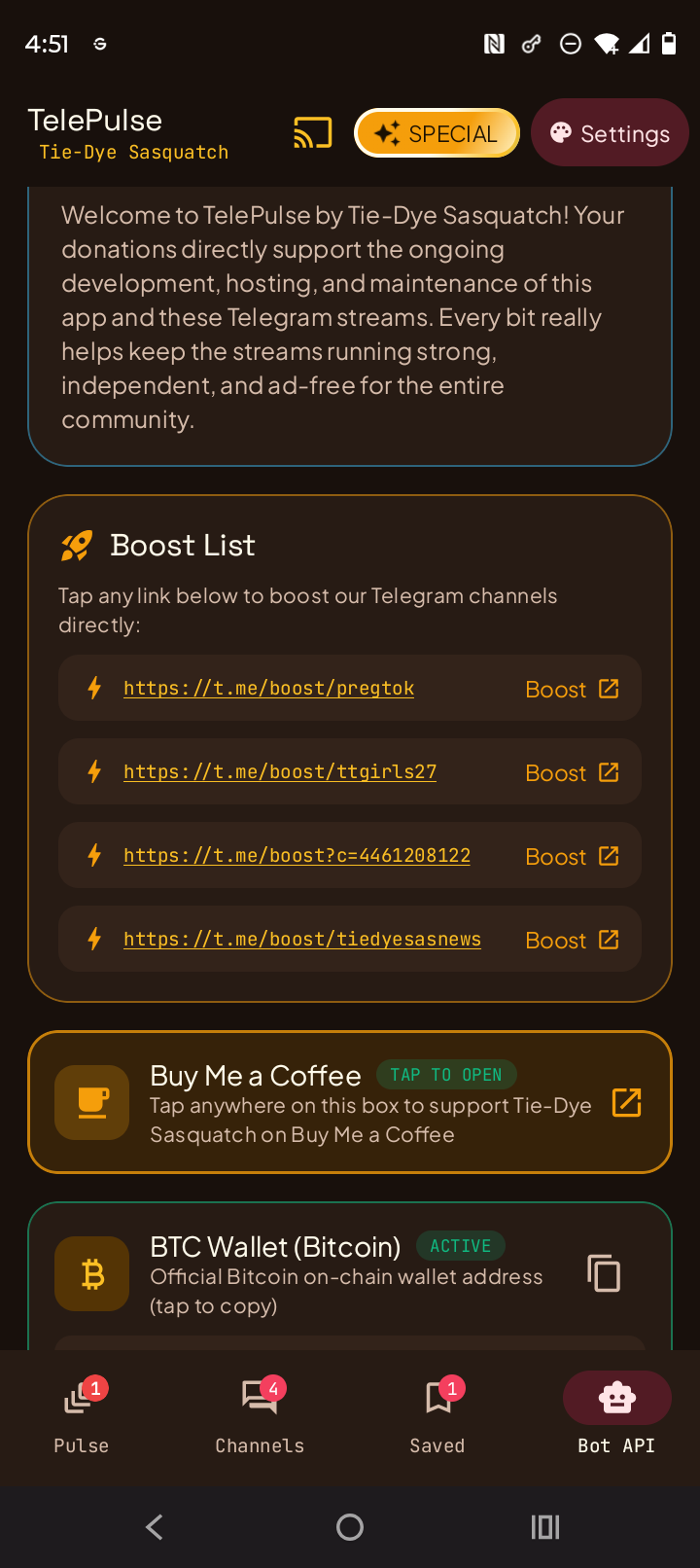 Creator Support & Boost List